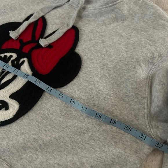Like new! Disney Gray Hoodie with crocheted Minnie Mouse Design size M. - Picture 4 of 10